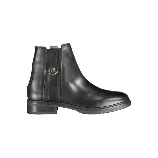 Tommy Hilfiger Black Leather Women Boot TO-9397-EU36/US6