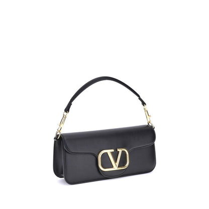 Valentino Garavani Black Calf Leather Bos Taurus Shoulder Bag