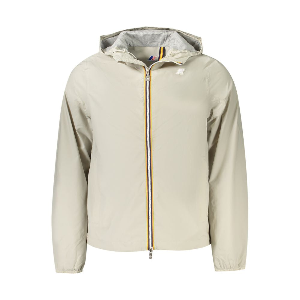 K-WAY Beige Nylon Men Jacket KW-38795-S