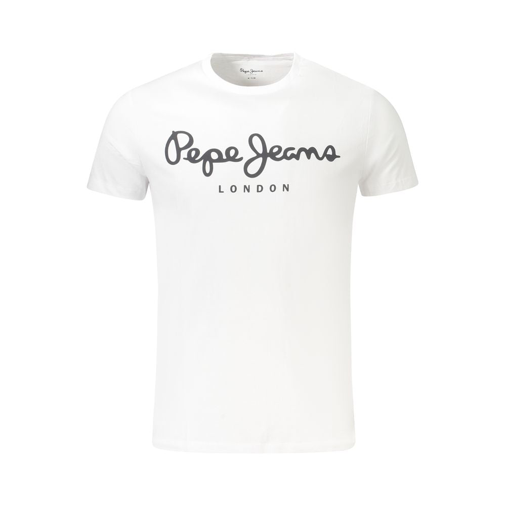 Pepe Jeans White Cotton Men TShirt PE-38845-XL