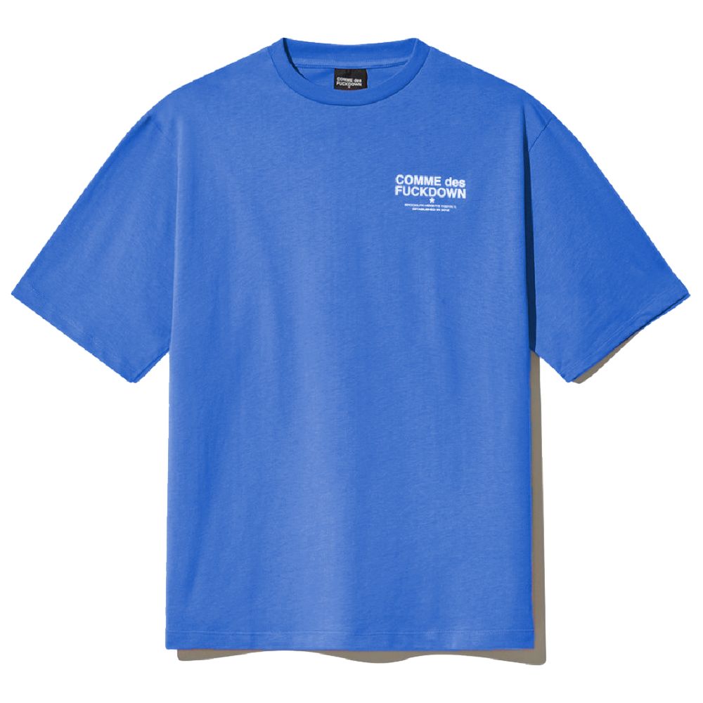 Comme Des Fuckdown Blue Cotton T-Shirt