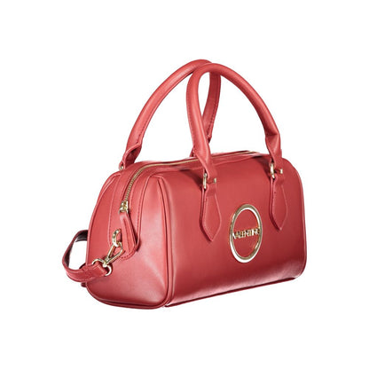 Mario Valentino Red Polyethylene Handbag with adjustable strap, two handles, internal pockets, zip closure, and logo emblem.