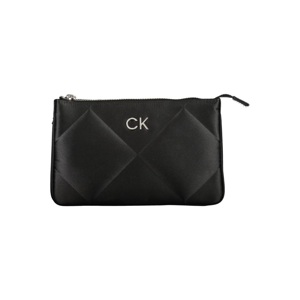 Calvin Klein Black Polyester Handbag with zip closure and CK logo
