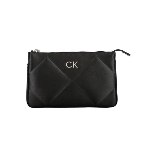 Calvin Klein Black Polyester Handbag with zip closure and CK logo