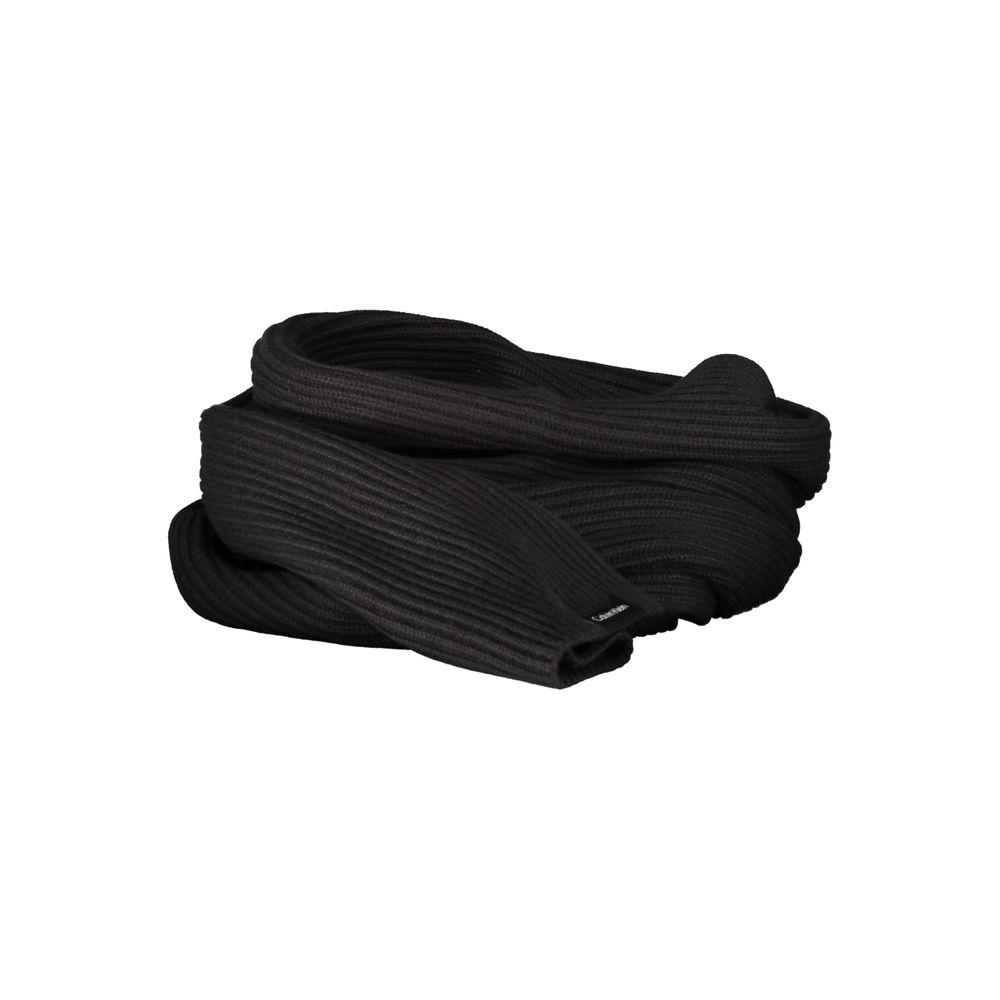 Calvin Klein Black Cotton Scarf - 30x160 cm with logo