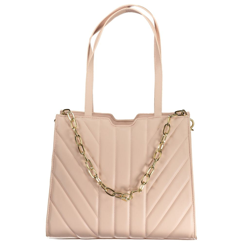 Mario Valentino Pink Polyethylene Handbag with chain shoulder handle and two compartments