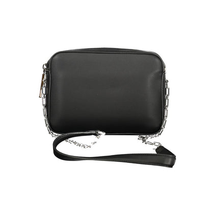 Calvin Klein Black Polyester Handbag with external pocket and contrasting details
