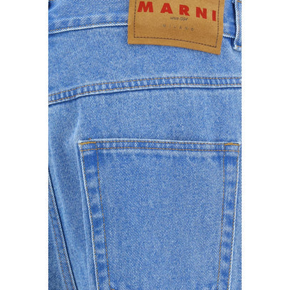 Marni Light Blue Cotton Straight-Leg Jeans