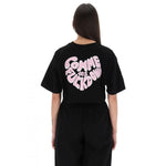 Comme Des Fuckdown Black Cotton Women T-Shirt CO-15648-IT36|XXS