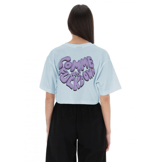 Comme Des Fuckdown Blue Cotton Tops & T-Shirt