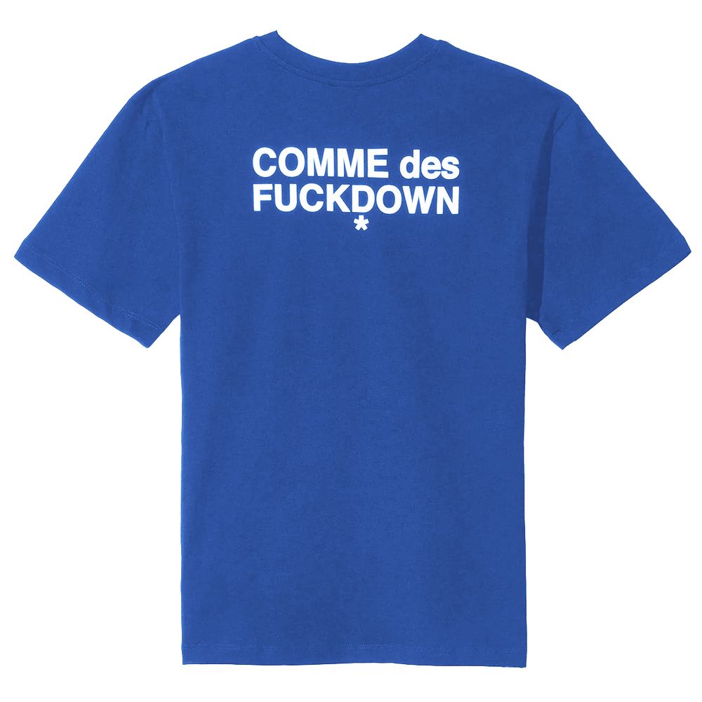 Comme Des Fuckdown Blue Cotton Women T-Shirt
