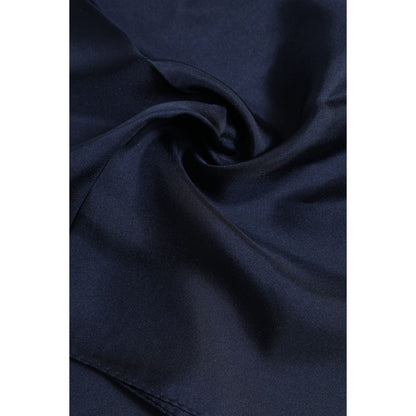 Dolce & Gabbana Dark Blue Silk Square Men Foulard Scarf