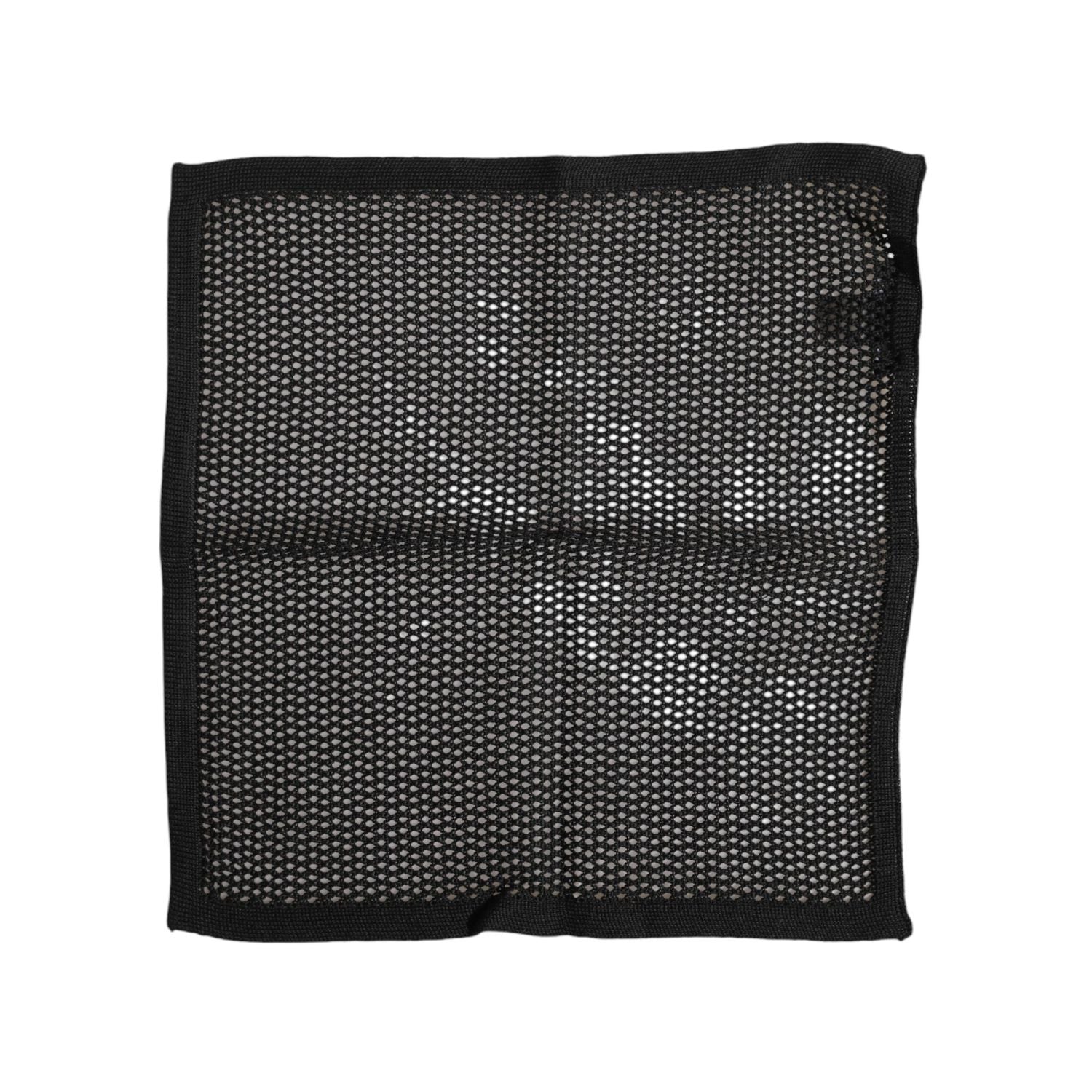 Dolce & Gabbana Black Patterned Cotton Square Foulard Scarf