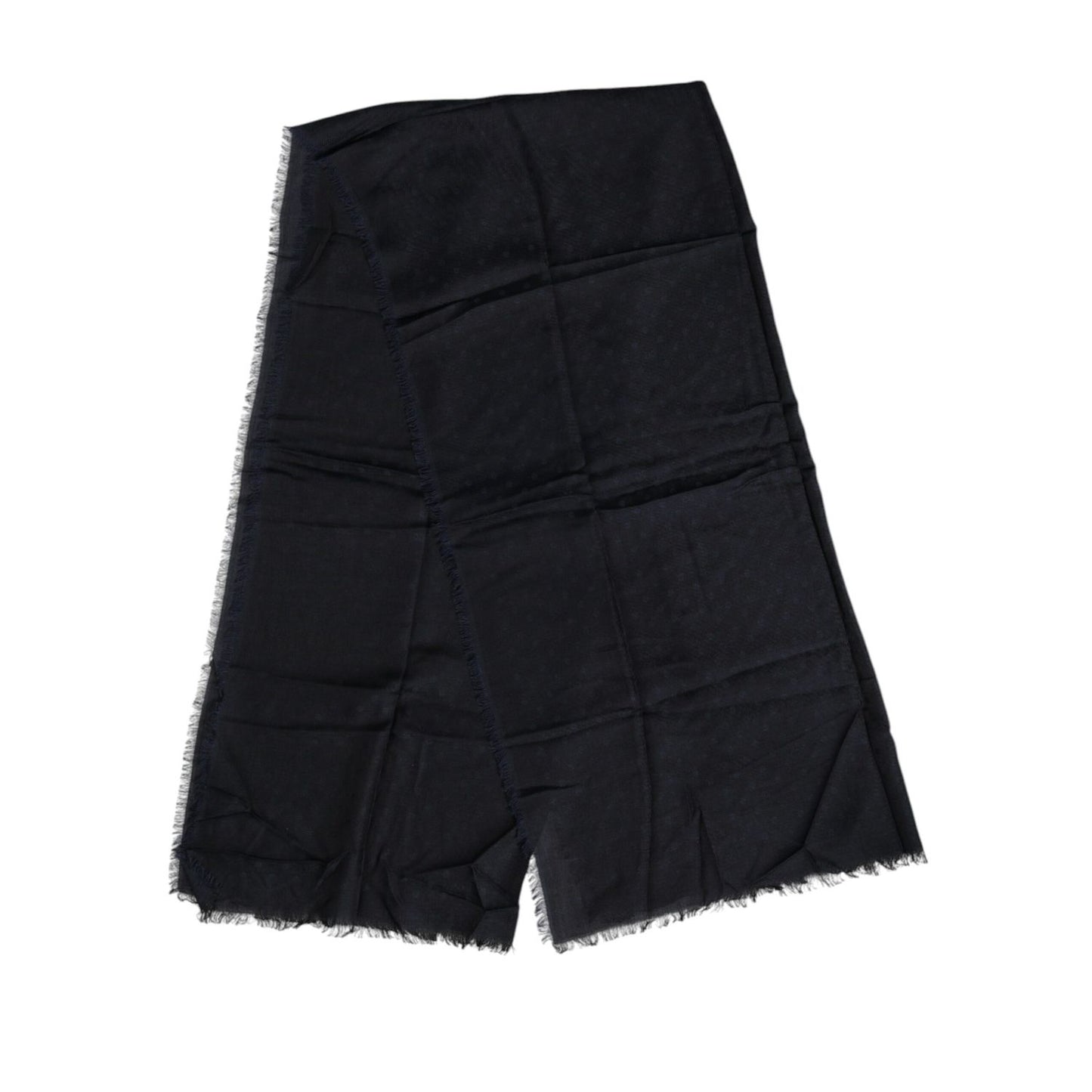 Dolce & Gabbana Black Viscose Fringes Neck Warmer Scarf