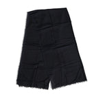 Dolce & Gabbana Black Viscose Fringes Neck Warmer Scarf