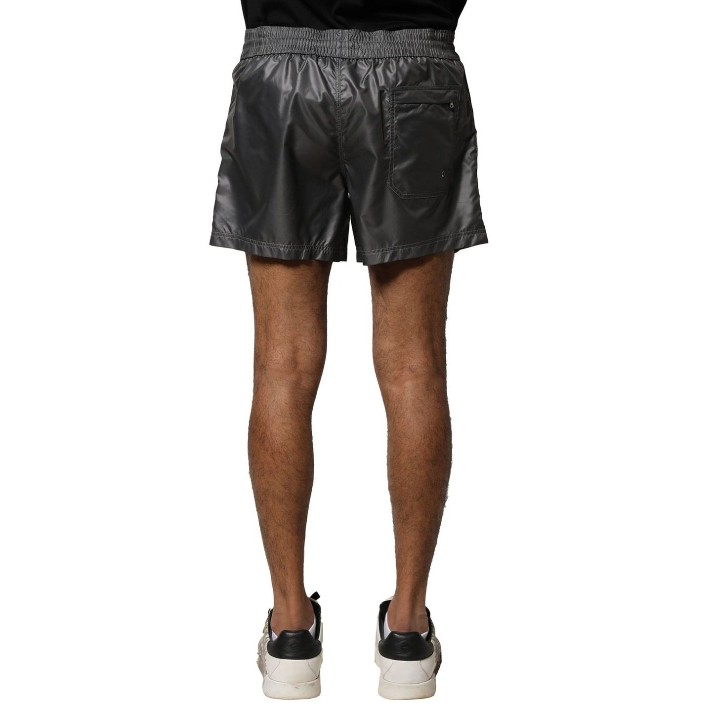 Dolce & Gabbana Gray Polyester Mid Waist Casual Bermuda Shorts