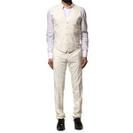 Dolce & Gabbana Ivory Wool 3 Piece Single Breasted Suit