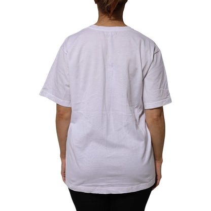 Dolce & Gabbana White Cotton Short Sleeves V-neck T-shirt