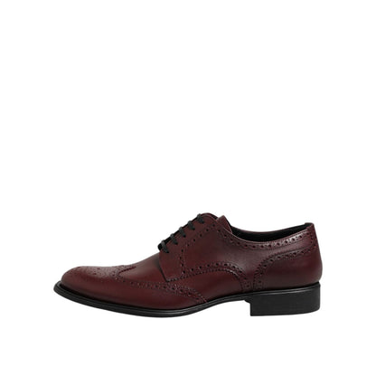 Dolce & Gabbana Brown Leather Lace Up Derby Dress Shoes