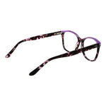 Guess Purple Women Glasses Frame, full-rim acetate cat-eye design with demo lenses, includes branded case, size 54-15-140.