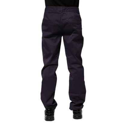 Incotex Dark Purple Mid Waist Casual Straight Pants