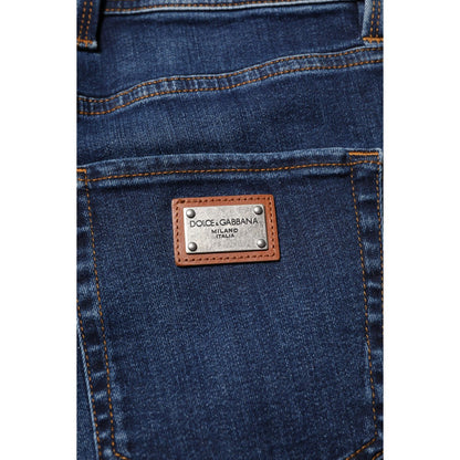Dolce & Gabbana Dark Blue Cotton Skinny Denim Jeans