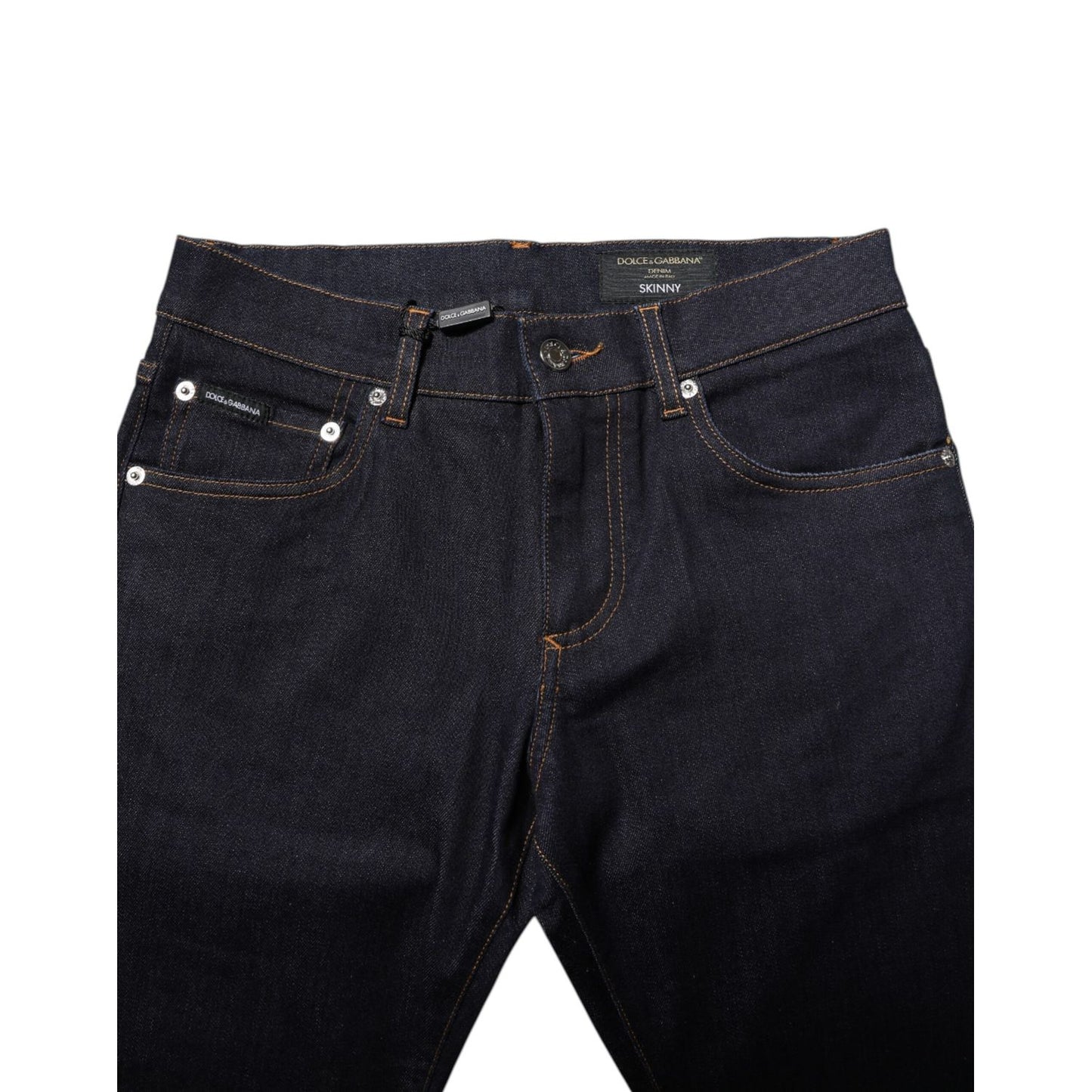 Dolce & Gabbana Black Cotton Skinny Men Denim Jeans