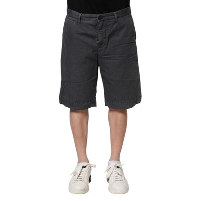 Dolce & Gabbana Dark Gray Cotton Stretch Denim Bermuda Shorts