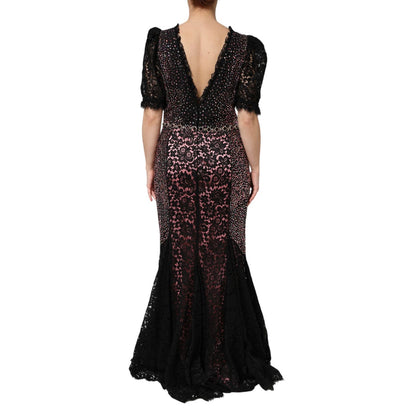 Dolce & Gabbana Multicolor Embellished Mermaid Gown Dress