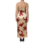 Dolce & Gabbana Beige Floral Spaghetti Strap Sheath Dress