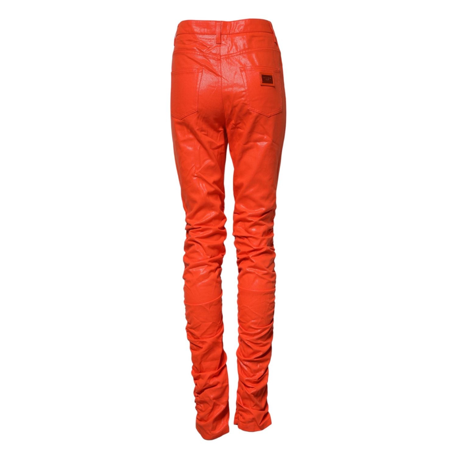 Dolce & Gabbana Orange Cotton High Waisted Denim Jeans