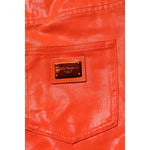 Dolce & Gabbana Orange Cotton High Waisted Denim Jeans