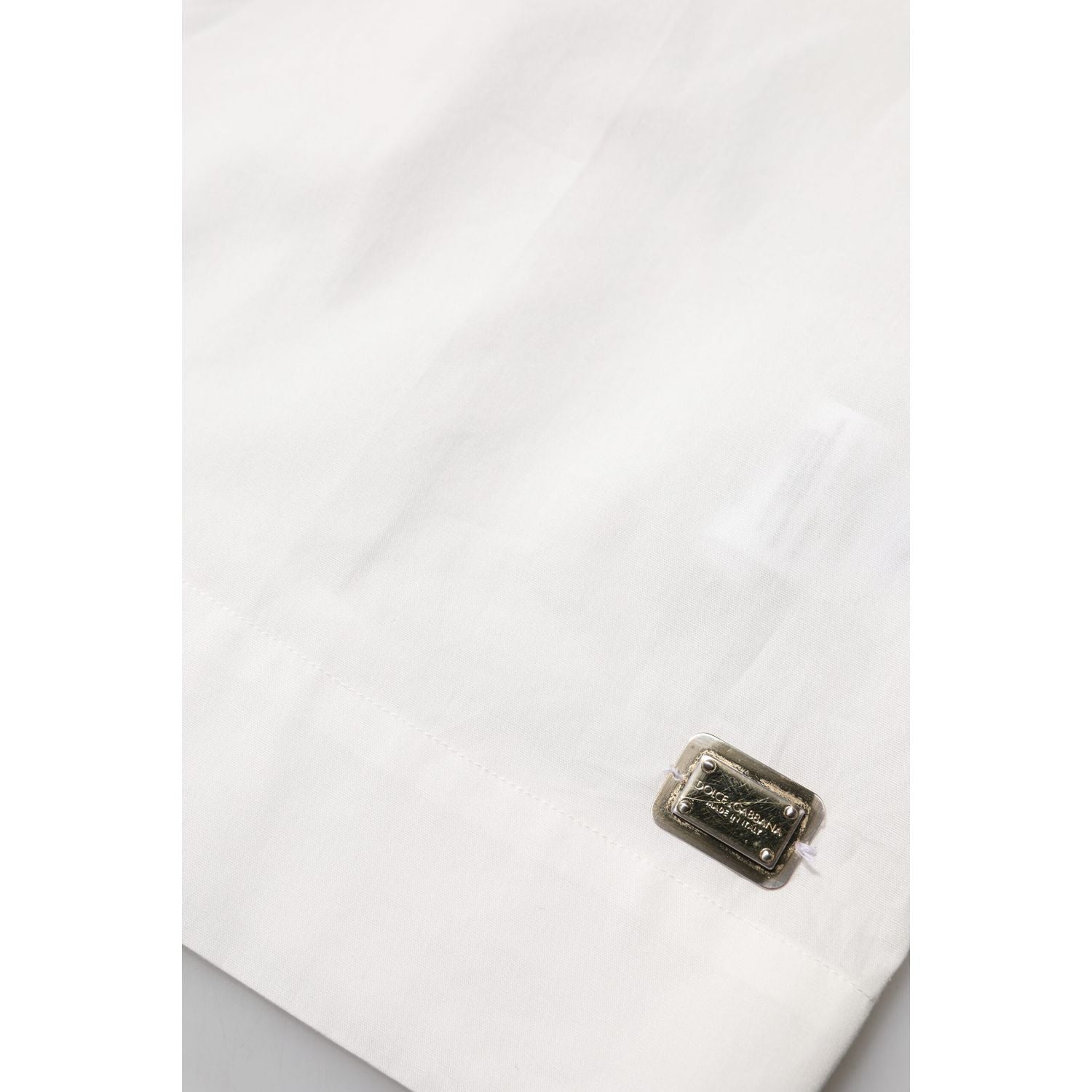 Dolce & Gabbana White Cotton Short Sleeves Collared Top Shirt