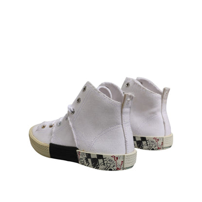 Maison Margiela White Lace Up Mid Top Women Sneakers Shoes