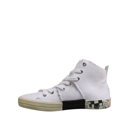 Maison Margiela White Lace Up Mid Top Women Sneakers Shoes
