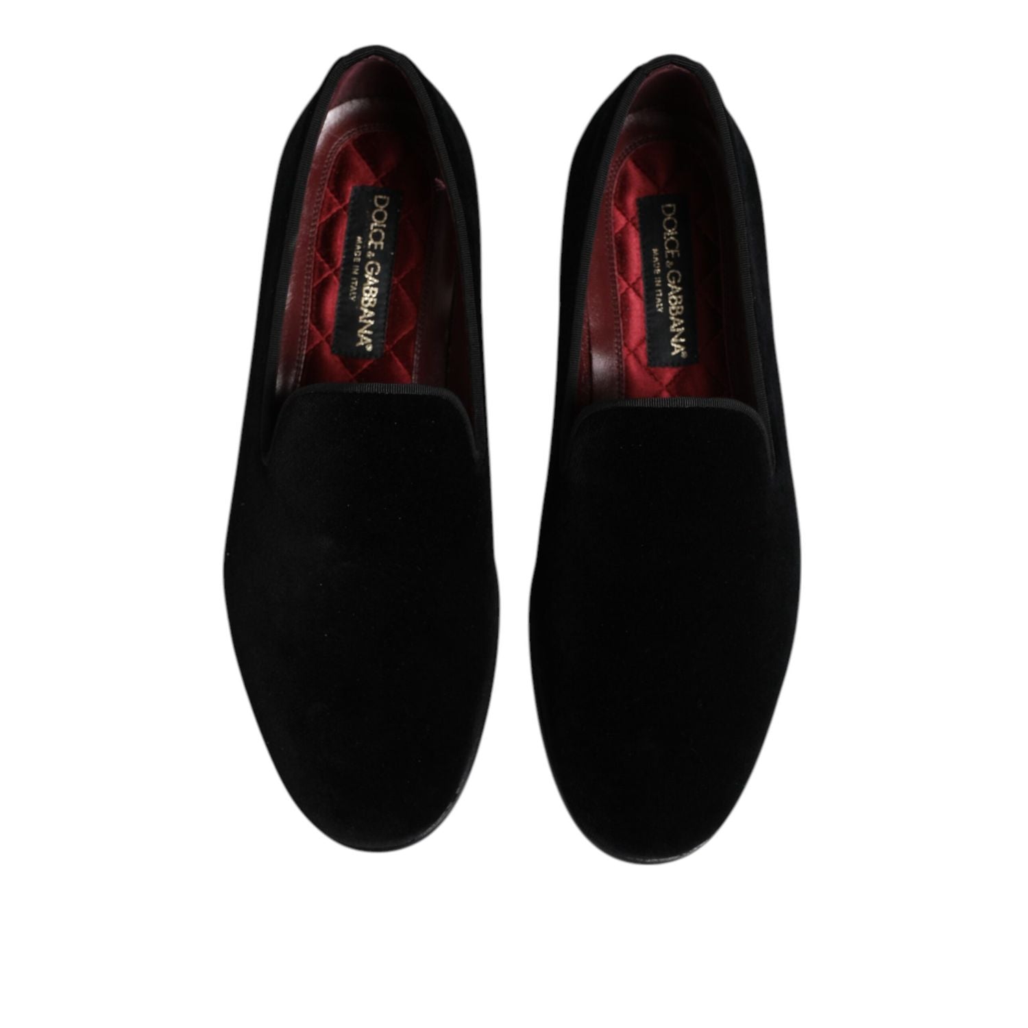 Dolce & Gabbana Black Velvet Slip On Loafers Formal Shoes