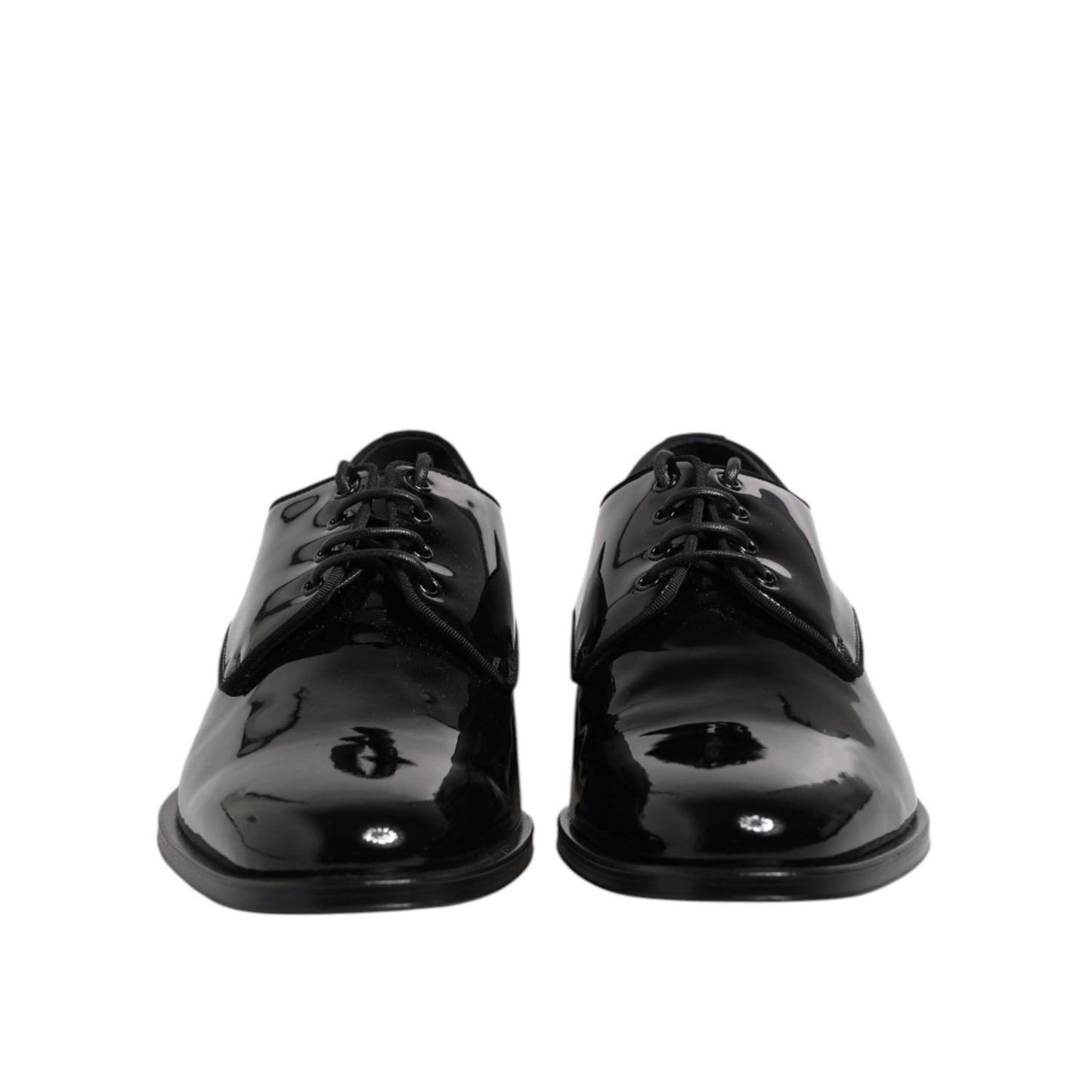 Dolce & Gabbana Black Patent Leather Derby Formal Dress Shoes