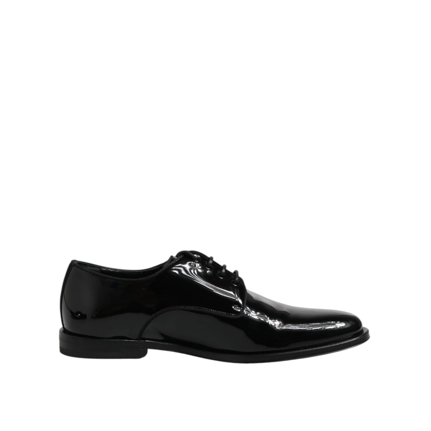 Dolce & Gabbana Black Patent Leather Derby Formal Dress Shoes