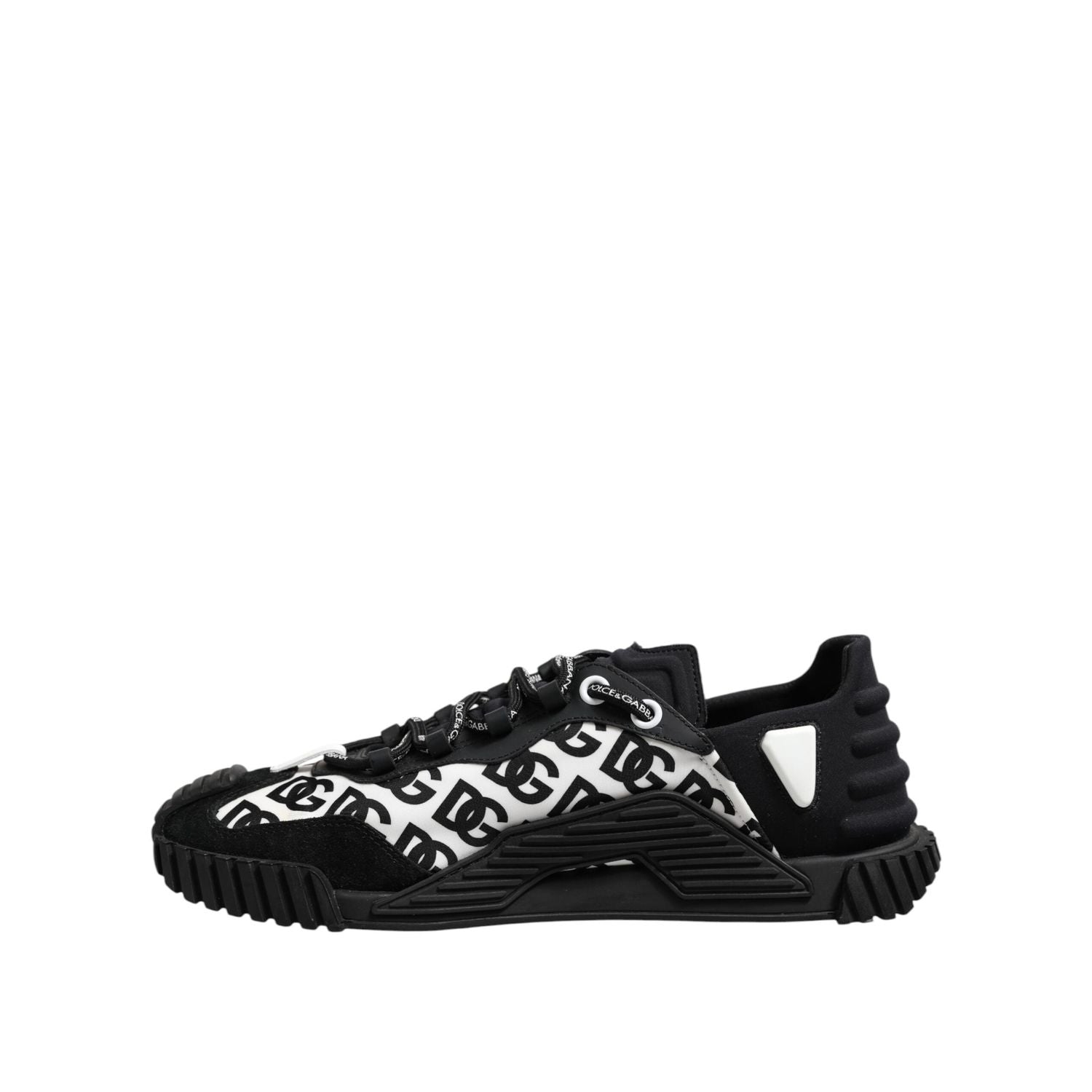 Dolce & Gabbana Black Logo Lace Up Low Top NS1 Sneakers Shoes