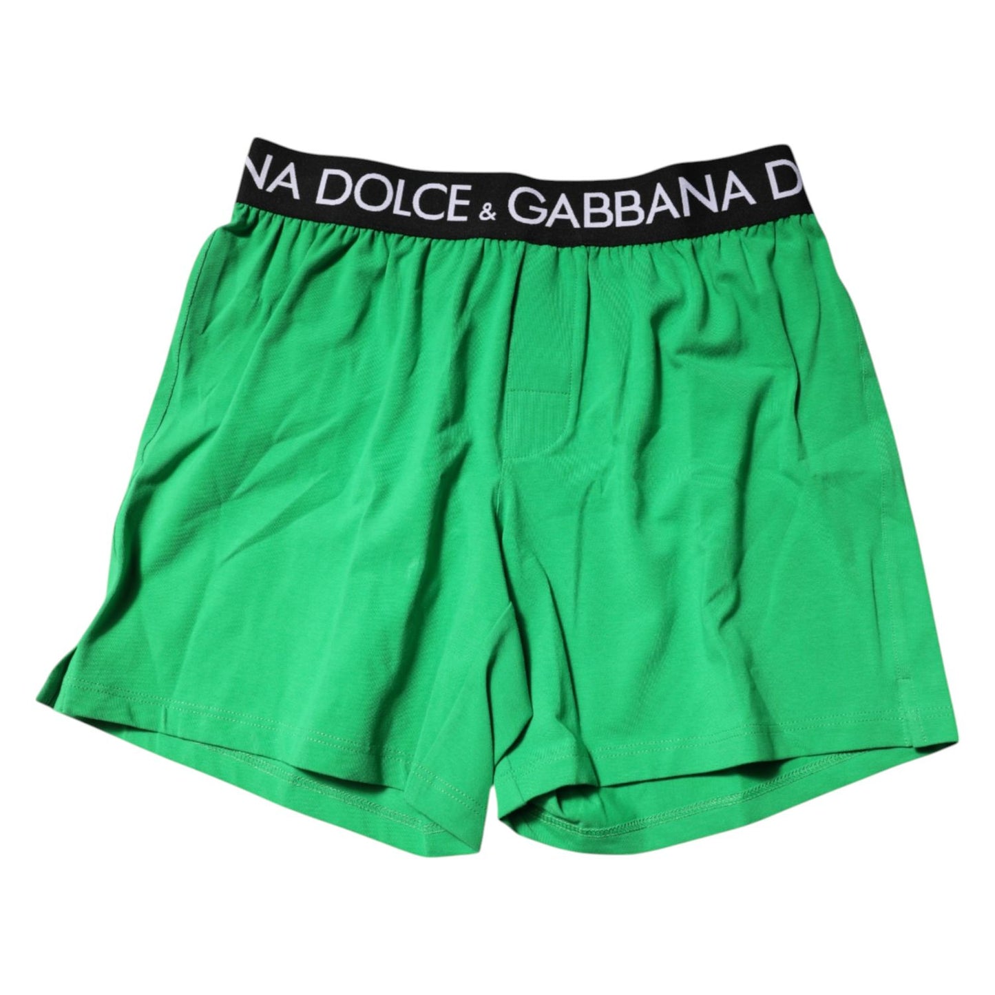 Dolce & Gabbana Green Cotton Regular Boxer Shorts Underwear