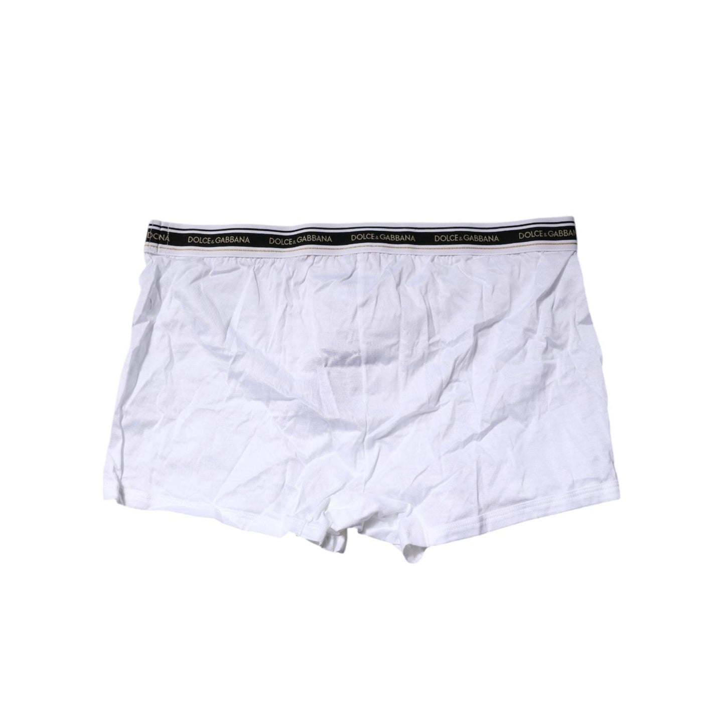 Dolce & Gabbana White Cotton Stretch Regular Boxer Underwear