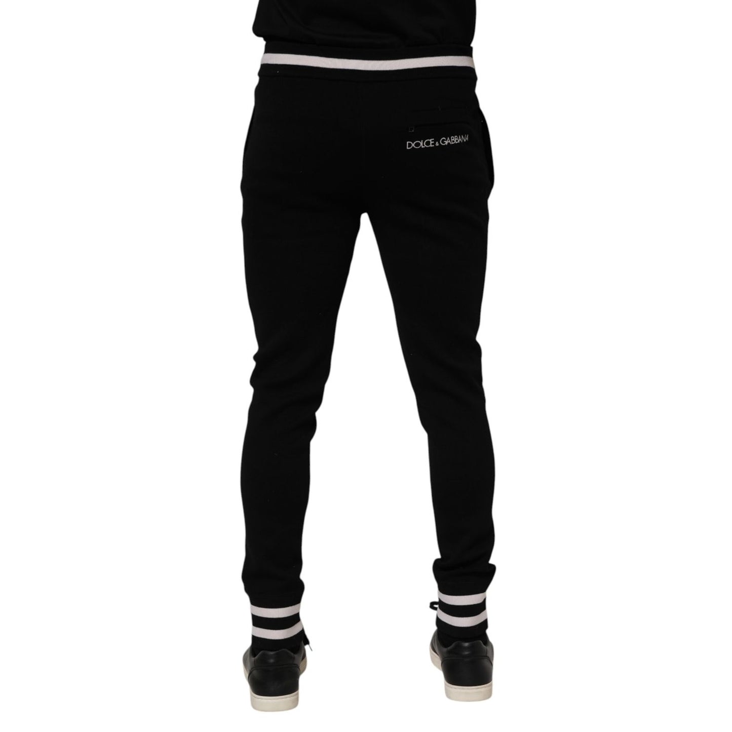 Dolce & Gabbana Black Cotton Men Jogger Sweatpants Pants