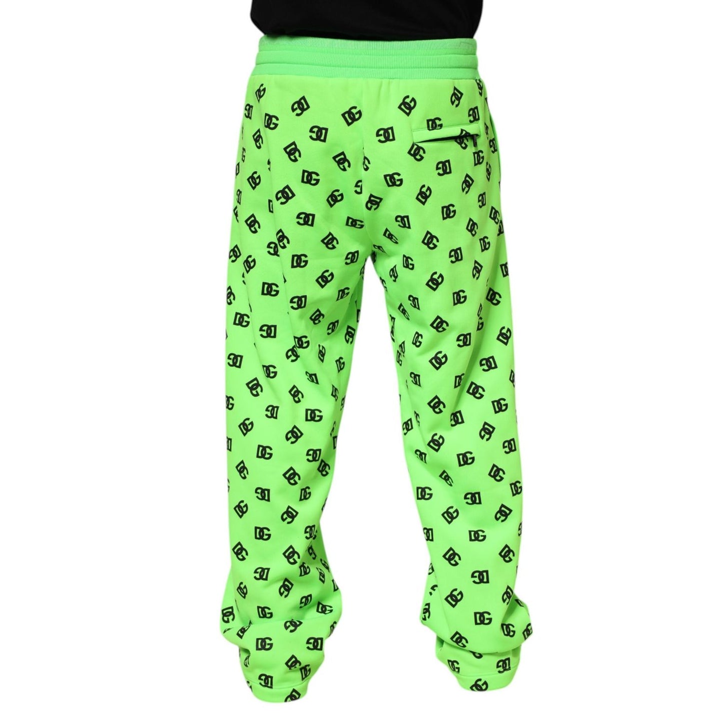 Dolce & Gabbana Green Logo Print Jogger Men Sweatpants Pants PAN76240-48