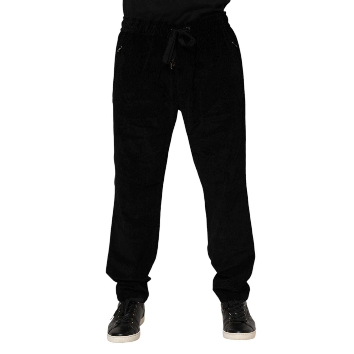 Dolce & Gabbana Black Cotton Men Jogger Sweatpants Pants