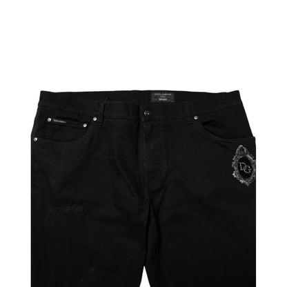 Dolce & Gabbana Black Cotton Skinny Men Denim Jeans