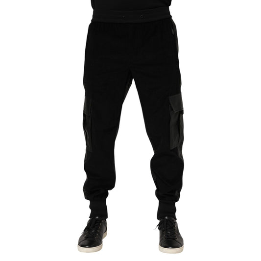 Dolce & Gabbana Black Cotton Cargo Men Jogger Pants