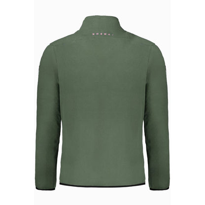 Back view of Norway 1963 Green Polyester Men Sweater, featuring a sleek and stylish design, ideal for cool-weather fashion.