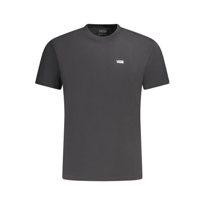 Classic Vans Black Cotton T-Shirt with short sleeves, crew neck, and logo print.