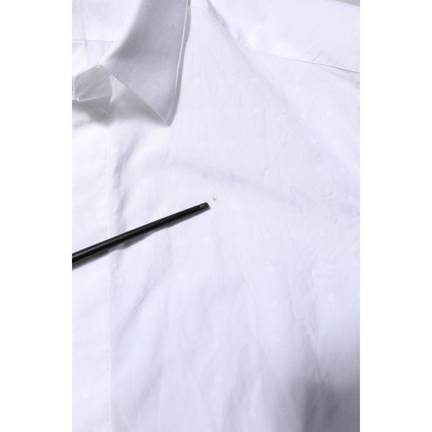 Dolce & Gabbana White Cotton GOLD Dress Formal Shirt