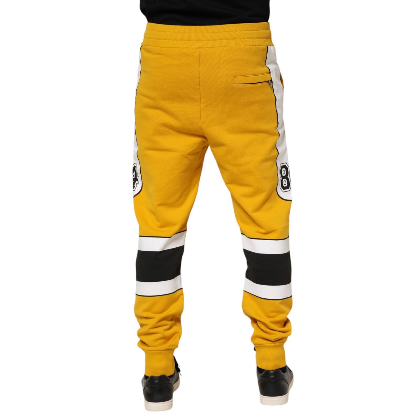 Dolce & Gabbana Yellow Cotton Sweatpants Jogger Trouser Pants